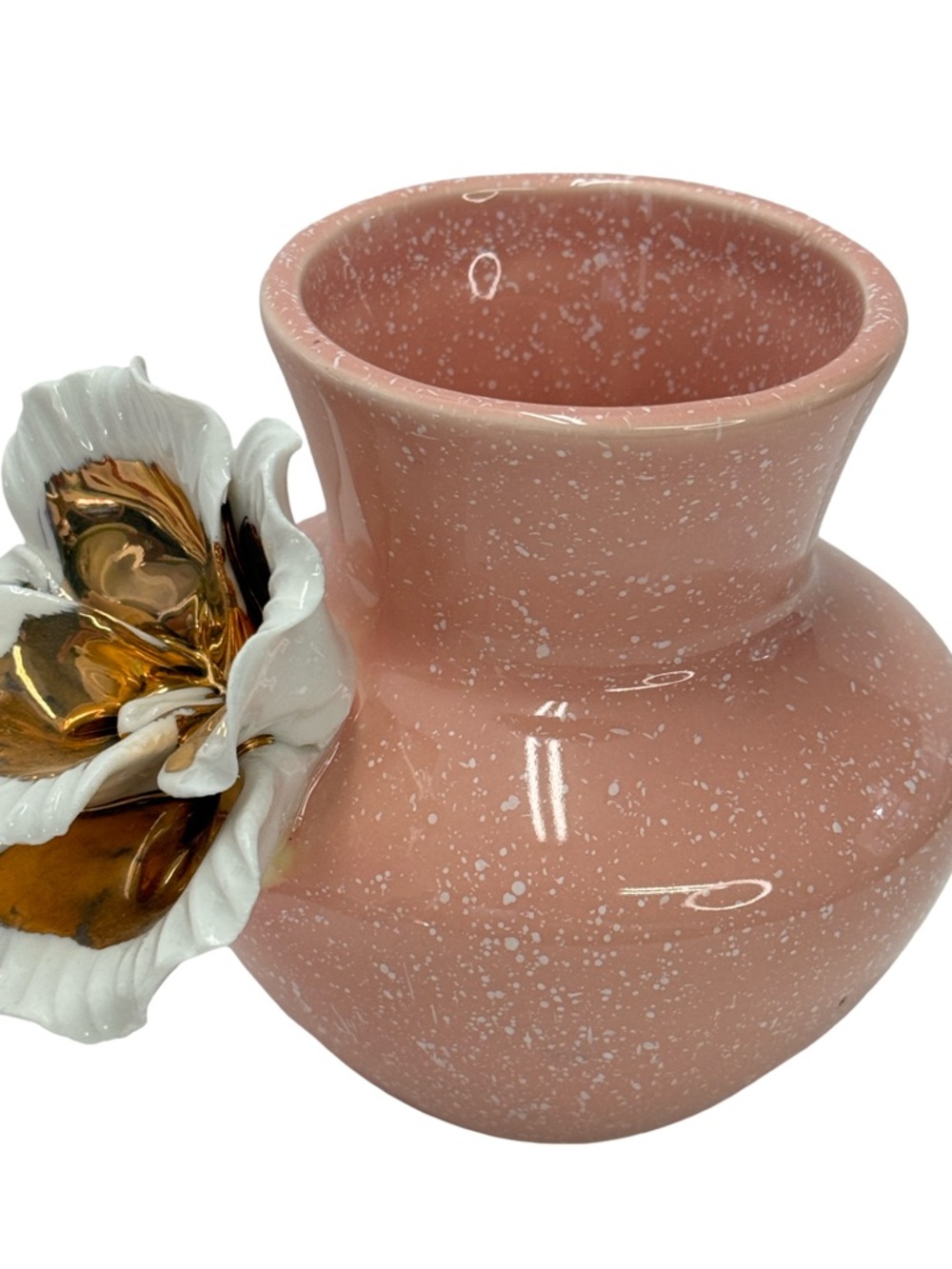 Anthropologie Gilded Bloom Pink Orchid Floral Vase - Picture 3 of 7